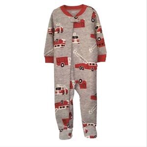 NWT Carter's 1-Piece Fleece Firetruck Sleepwear Footie Sleeper